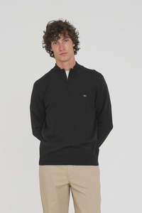 HUFFER Merino 1/4 Jersey / 3 Ball - Black