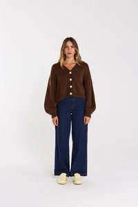 Thing Thing: THING THING Huddle Cardigan - Chocolate