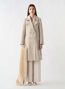 Esmaee: ESMAEE Edition Coat - Cream Check