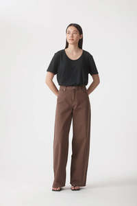 OUTLAND DENIM Claudia High Wide Relaxed Jean - Cacao