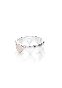 TOLEN GIRLFRIENDS CLUB Band of Hearts Ring - Rose Quartz