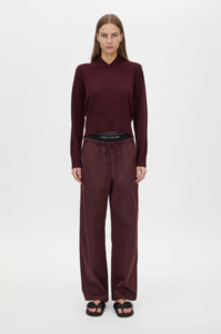 CAMILLA AND MARC Relaxed Dia Elastic Detail Pant - Burgundy