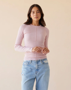 DEAR DYLAN Merino Long Sleeve Knit - Ballet Pink