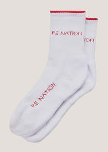P.E NATION Vita Sock - White / College Red