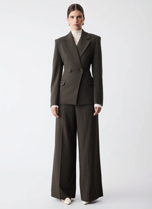 Esmaee: ESMAEE Symmetry Blazer- Dark Olive