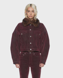 Ksubi: KSUBI Relaxed Trucker Jacket - Merlot