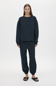 CAMILLA AND MARC Tia Flocking Logo Crew - Deep Ink