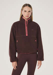 P.E NATION Verde Sherpa Quarter Zip - Mahogany / Diva Pink
