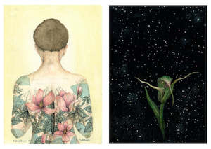 Gift Cards Nz Contemporary Painting Frith Wilkinson: Tutukiwi Orchid card | nz contemporary painting | frith wilkinson