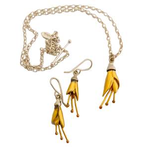 Kōwhai Necklace and Earrings Set