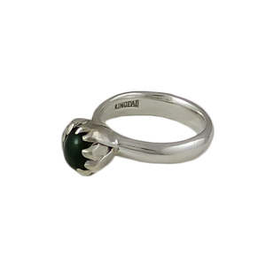 Pounamu Blossom Silver Ring