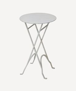 Coffee Side Tables: Metal Side Table Round Cream
