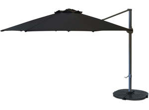 Outdoor Umbrellas: Tulip 3.3 Cantilever Black Umbrella