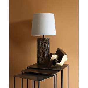 Lamps: Woven Metal Lamp/Shade