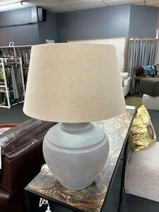 Lamps: Mottled Grey Lamp/Shade