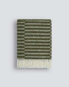 Linen Homewares: Noah Wool Throw Olive 130x190cm