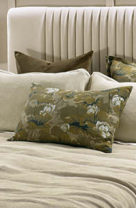 Pillowcases: Waterlily Pillow Case Pair Olive