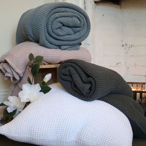 New Bliss Waffle Blanket Small White