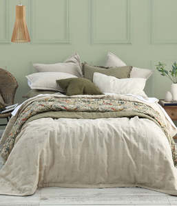 Bedspreads Duvet Covers: Laundered Linen Bedspread Set Natural King