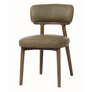 Willow Leather Dining Chair, Olive