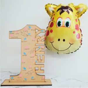 Celebration Standing Birthday Number – Fingerprints & Messages – Etched