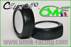 CRUNCH 1/10 4wd Front Tyres in PURPLE compound (1 pair + Foam) - Carpet / Astro