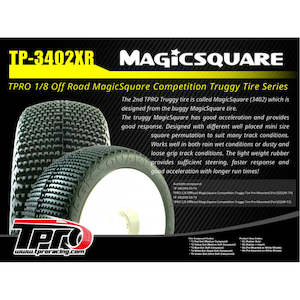 1 8 Offroad Dirt: TPRO 1/8 TRUGGY OFFROAD MAGIC SQUARE COMPETITION TYRE PRE-MOUNTED (PAIR)