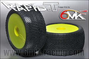 1 8 Offroad Dirt: 6MiK Rapid-T Pre Mounted Truggy Tyres (1 Pair)