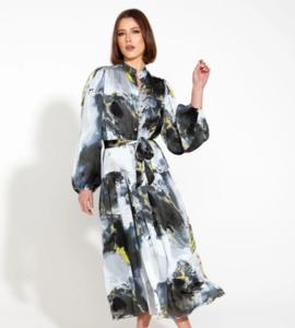 Fate + Becker Transfixed Midi Duster Shirt Dress