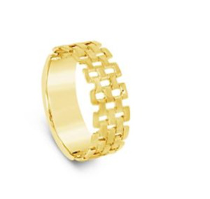 Stones & Silver Stirling Silver Gold Mesh Ring 0.8mm