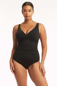 Sea Level Essentials Edit Cross Front One Piece