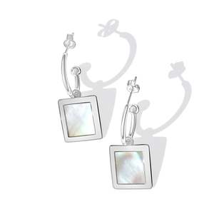 Fabuleux Vous: Fabuleux Vous Steel Me Mother Of Pearl Hoop Earring