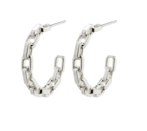 Pilgrim: Pilgrim Eria Cable Hoop Earrings Silver Plated