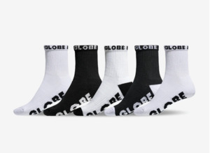 Globe Large Quarter Sock 5 Pack