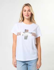Stella & Gemma Classic Tee White Silver Crossing