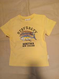 Under 50: Hokitika Stay Salty Fish Tee - Boys