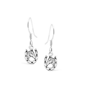 Stones & Silver Stirling Silver Horse Shoe Earrings