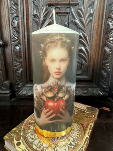 Be Still my Heart medium tall candle redtrinity