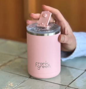 Coffee Tea: Frank Green Cup Hinged Lid Blushed 12oz
