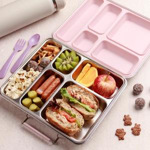 Dried Fruit Nuts: Nestling Stainless Steel Jumbo Bento Box - Dusty Pink