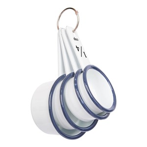 Mothers Day Gift Ideas: 4pc White Enamel Measuring Cups Set