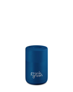 Bottles Drinkware: Frank Green Ceramic Deep Ocean Reusable Cup w push lid 8oz