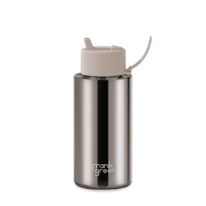 Frank Green 34oz Moon Dust Chrome with Flip Straw Lid