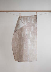 Bath Towels: Gran Linen Towel, Small, Sand