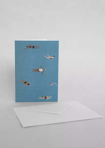 Swimmers Folded Card A6 with Envelope
