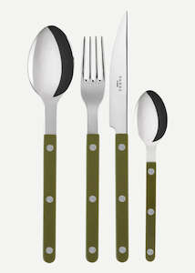 Sabre Cutlery Set 4 Pieces- Bistrot Solid, Green Fern