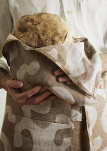 Udon Linen Tie Bag, Brown