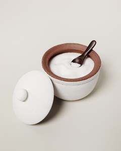 Japanese Ceramic Salt Jar – White (Large)