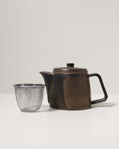 Japanese Mino-yaki Stoneware Teapot, 500ml - Brass