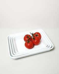 Dining Tableware: Noda Horo White Enamel Baking Tray